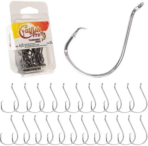 Catfish Pro Tournament Series Circle Hooks – Catfish Fishing Hooks, High Carbon Steel, Double Offset Circle Hooks for Catfish, 5/0–10/0 Sizes, Razor Sharp, Freshwater & Saltwater (16–24 Pack) by CatfishPro