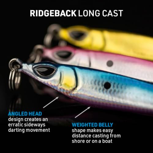 Nomad Design The Ridgeback Long Cast Jig 60g (2oz) Darting Metal Jig with Erratic Sideways Darting Action, Durable BKK Hooks, & Angled Head Design, for Shore & Offshore Species - Image 2