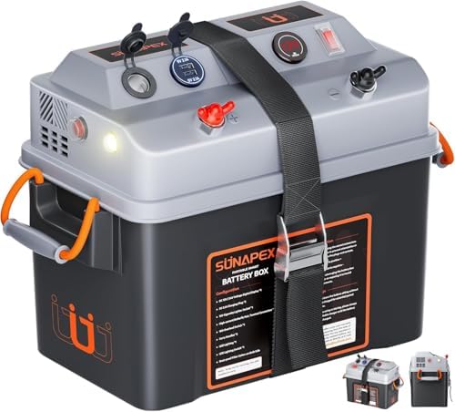 SUNAPEX Trolling Motor Smart Battery Box 12V/24V Marine Power Center by SUNAPEX-PASSINGTHEJOY