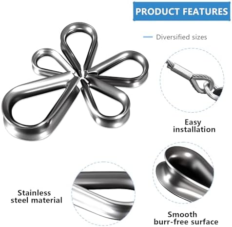 M22 7/8 Inch Wire Rope Thimble 7/8" Stainless Steel Thimbles for Wire Rope Cable Thimble Rigging (Pack of 2Pcs) - Image 4