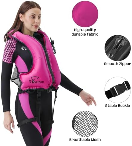 Rrtizan Inflatable Snorkel Vest for Adult, Suitable for Adult 90-220lbs - Image 3