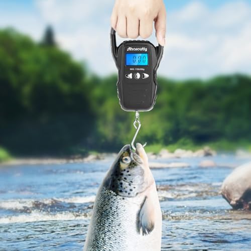Fish Scale,110lb/50kg Large Handle,Large Backlit LCD Display,Digital Fish Scale with Built-in Measuring Tape, Fishing Gifts for Men,Black… - Image 6