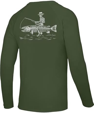 Men's UPF 50+ Sun Fishing Shirt, Long Sleeve UV Protection Tee, Quick Dry Rash Guard for Outdoor Swim Hiking by Twekfish