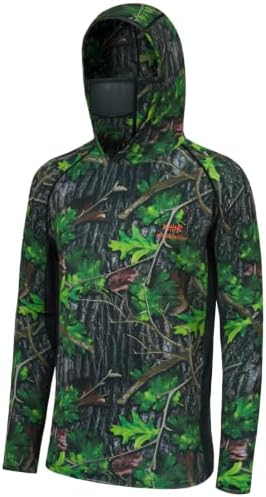 BASSDASH Men's UPF 50+ Camo Long Sleeve Hunting Fishing Hoodie Shirt by Bassdash