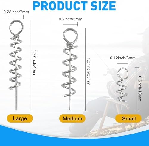 Soft Lure Bait Spring Twist Lock,100pcs Fishing Crank Hook Centering Pin Soft Lure Bait Worm Crank Swimbait Keeper Needle Springs Screw Lock Fixed Latch - Image 3