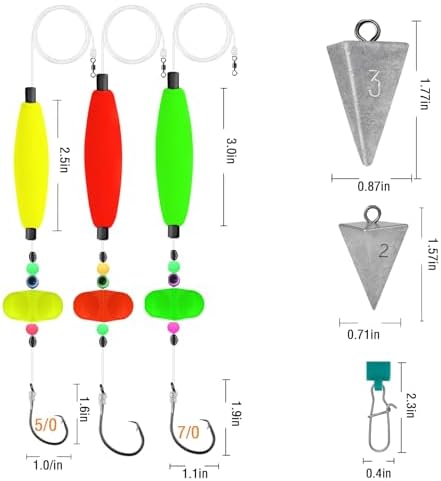 Catfish Rigs Set Pre-Tied Float Rigs – 6 Ready-to-Use Santee Rigs with Sinker Sliders & Pyramid Sinkers, Circle Hooks – Complete Catfish Fishing Tackle Kit for River Lake Bank Fishing - Image 5