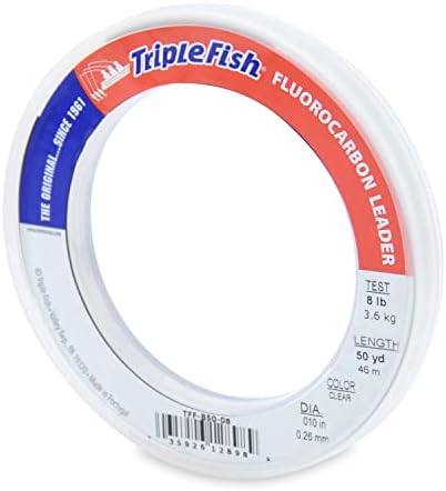 Triple Fish 100% Fluorocarbon Fishing Leader - Clear Invisible Strong and Heavy Duty Highly Abrasion Resistant, Fast Sinking Freshwater & Saltwater by TripleFish
