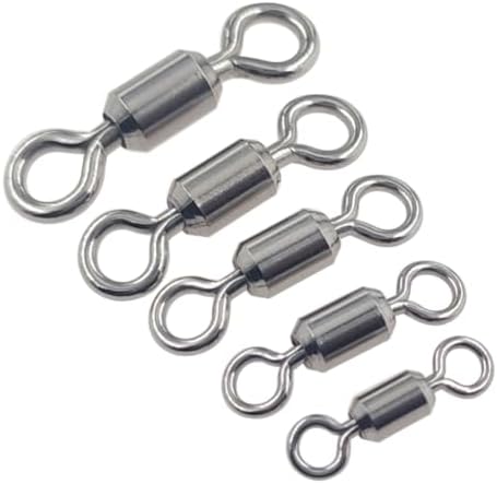 100 Pcs Fishing Swivels Saltwater, 100% 304 Stainless Steel Power Swivel Corrosion Resistance Barrel Swivels High Strength Freshwater Fishing Line Lure Leader Connectors - Image 6