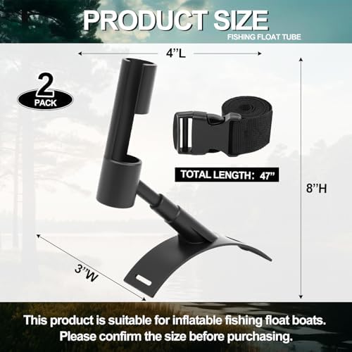 2 Pcs Fishing Rod Tube Holder for Inflatable Float, Adjustable - Image 2