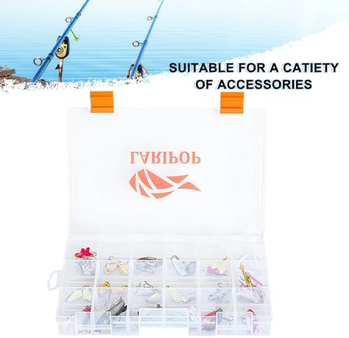 LARIPOP 4-Pack 3600 Fishing Tackle Boxes, Clear Plastic Storage Trays with Adjustable Dividers, Organizer for Lures, Hooks, Sinkers, Jigs & Fishing Accessories - Image 6