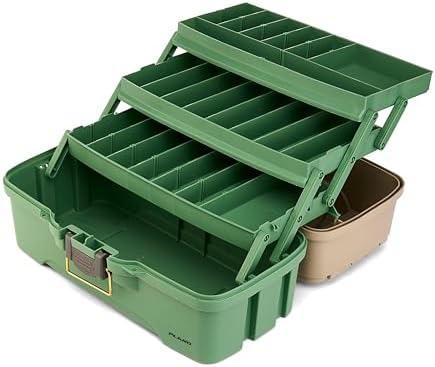 Plano Three-Tray Tackle Box Catfish Kit, Green/Tan, Rust-Proof Brass Latch, Top-Access Tray Compartments with Deep Storage, Made in the USA, Portable Fishing Gear Storage Organizer - Image 6