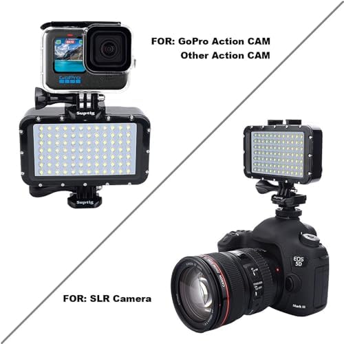 Suptig Underwater Lights Dive Light 84 LED High Power Dimmable Waterproof LED Video Light Waterproof 164ft(50m) Camera Light for Gopro Canon Nikon Pentax Panasonic Sony Samsung SLR Cameras - Image 2