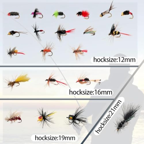 24/32/48/72/96 Fishing Lures Set with Waterproof Fly Box Fly Fishing Flies Assortment Dry Wet Nymphs Streamers & Wooly Buggers Trout Flies for Bass Salmon Fresh Saltwater - Image 4