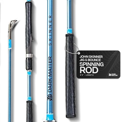 Dark Matter Fishing Rod - John Skinner Fishing Rod, Jig and Bounce Travel Spinning Rods, Jigging Rods, Jig Fishing Rod, Freshwater Spinning Rod, Heavy Duty Fishing Rod, Jig Rod, Carolina Blue by Homepage