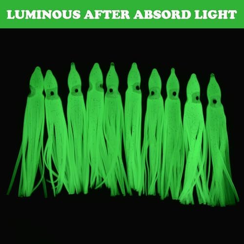 20pcs/40pcs Octopus Skirts Saltwater Soft Plastic Lure Fishing Squid Silicone Lure Bait Glow Trolling Fishing Lure Bass Fishing Tackle Accessories 2.75"/3.54"/4.33" - Image 4