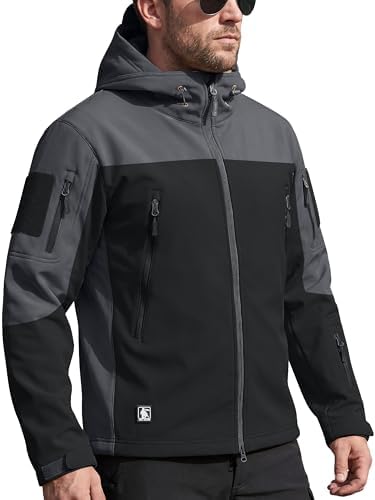 FREE SOLDIER Men's Hooded Waterproof Softshell Jacket by FREESOLDIER