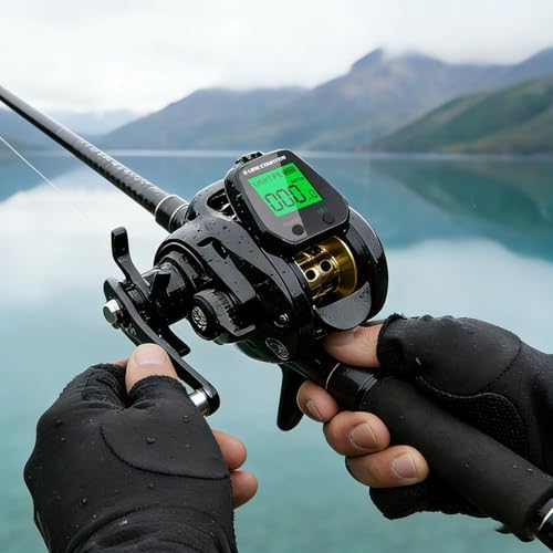 Line Counter Digital Baitcasting Fishing Reel with LCD Display Ultralight Baitcaster Reel, 22-35 Lb Max Drag, 6.3:1/7.2:1 Gear Ratio, Left/Right Hand, for Freshwater & Saltwater - Image 2