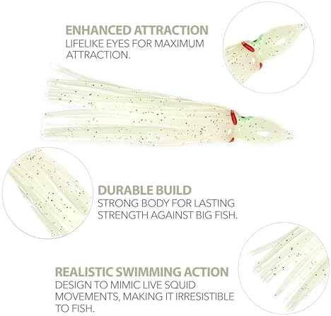 Trolling Squid Skirts, 4.75 Inches, Glow Color, 40 Pcs - Image 3