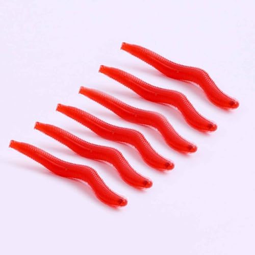 Soft Plastic Red Worm Baits, Scented Artificial Fishing Lures for Freshwater, Reusable Silicone Red Worms for Bass, Trout, and More - Image 3
