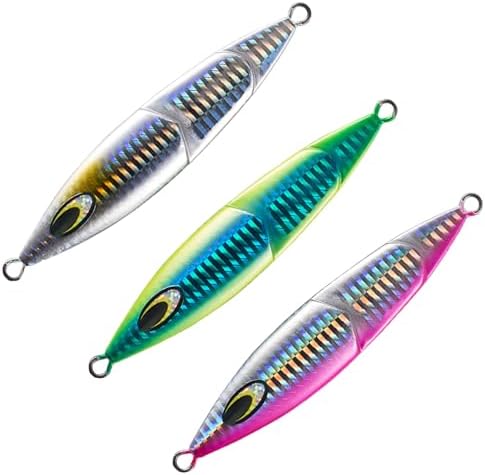 Bassdash Vertical Jigs Luminous Slow Jigging Lure for Saltwater Freshwater Fishing, Pack of 3 by Bassdash