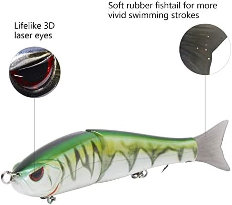 Bassdash SwimShad Glide Baits Jointed Swimbait Bass Pike Salmon Trout Muskie Fishing Lure - Image 4
