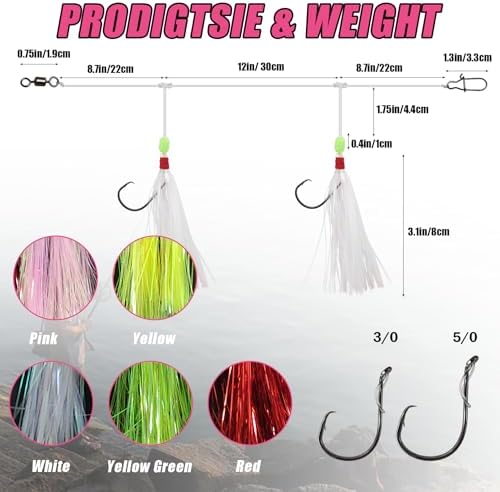 Eupheng Fluke Flounder Hi-Lo Rig, Saltwater Fishing Rig for Surf Fishing - Image 2