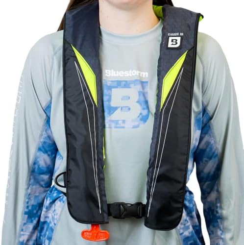 BLUESTORM Cirrus26 Inflatable PFD Life Jackets for Adults | US Coast Guard Approved Automatic Life Vest w/Manual Override Convertibility - Image 4