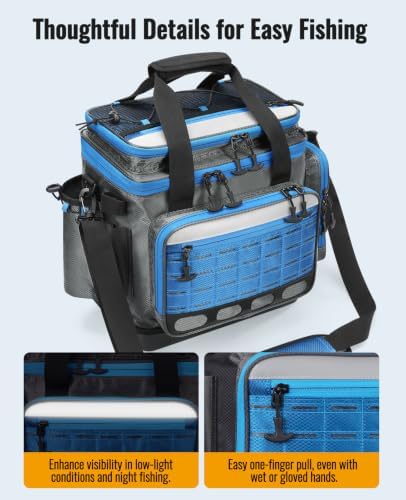 KEXMO Fishing Saltwater Tackle Box Bag, Waterproof Tackle Bag for Men - Image 5