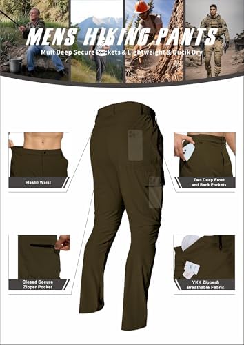 Men's Lightweight Hiking Cargo Pants Waterproof Quick Dry Travel Climbing Camping Fishing Mens Work Pants Outdoor - Image 4