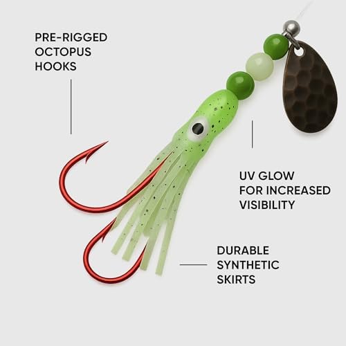 Squid Fishing Hoochies 10 Pack, Glow Kokanee Salmon Trolling Lures - Image 5