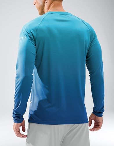 Men's Sun Protection Swim Long Sleeve UPF 50+ Rash Guard Lightweight Shirts - Image 2