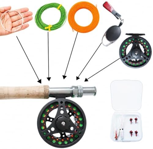 Fly Fishing Rod Combo, 4 Piece Portable 5/6WT Fly Rod with Extra Spare Tip, Pre-Loaded Fly Reel and Fly Line with Flies, Complete Starter Kit for Trout, Bass and Freshwater Fishing - Image 5
