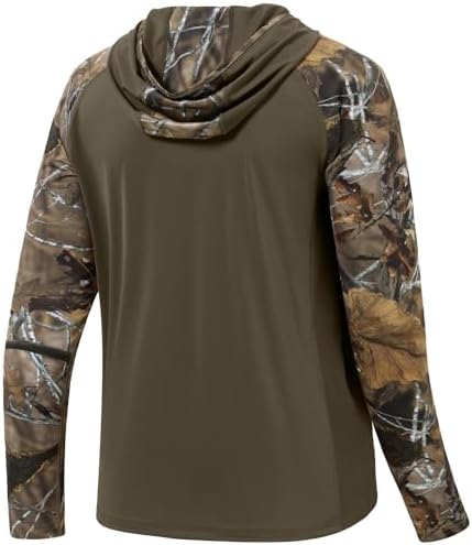 BASSDASH Men’s UPF 50 Performance Fishing Shirt Cooling Hoodie Camo Long Sleeve FS17M - Image 3