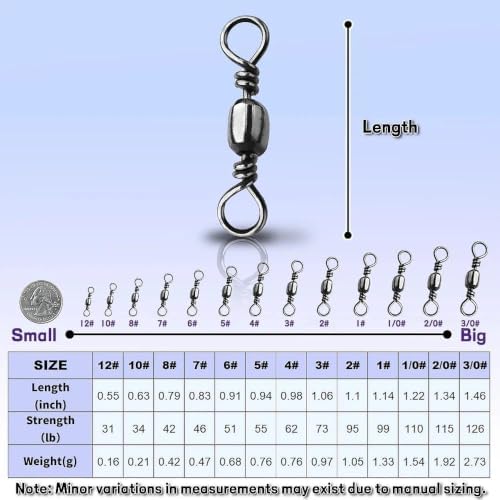 Natufish Barrel Swivels 50/100Pcs High Strength Smooth Rotation Saltwater - Image 5