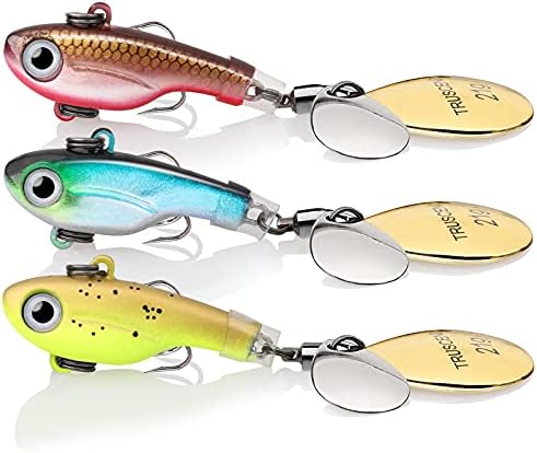 TRUSCEND Swim or Jig Fishing Spinner Baits for Freshwater and Saltwater, Rooster Tail Fishing Lures for Trout Bass Walleye Crappie Salmon Pike, Blade Bait with Copper Blade by TRUSCEND
