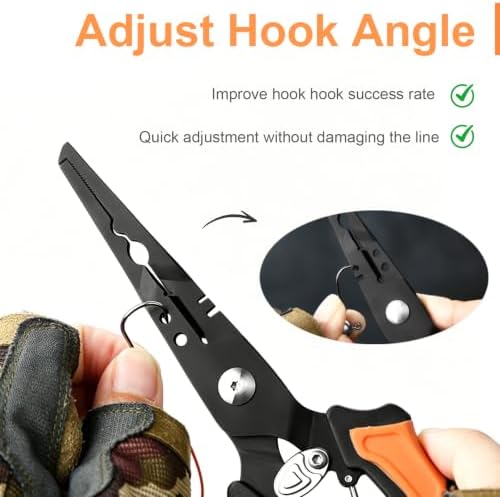 7" Split Ring Fishing Pliers, Multi-Function Line Cutter Sheath & Lanyard - Image 4