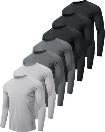 MLYENX 7 Pack Long Sleeve Shirts for Men Sun Protection Quick Dry by MLYENX