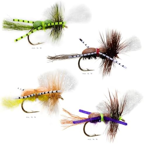 Outdoor Planet 12/24 Fly Fishing Flies Kit Fly Assortment, Dry Flies Wet Flies Streamers Nymphs Flies, Fly Fishing Assortment Kit for Bass Trout Salmon Fishing by Outdoor+Planet