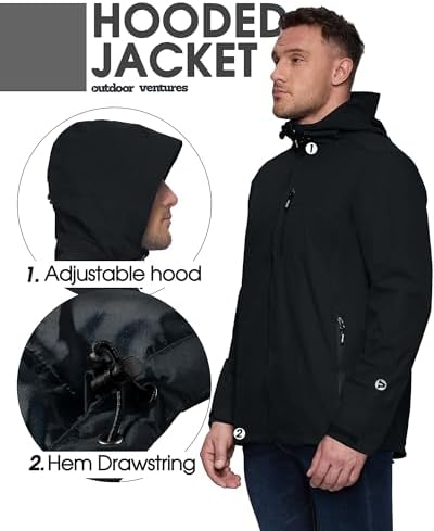 Outdoor Ventures Men's Packable Rain Jacket Waterproof Lightweight Raincoat - Image 4