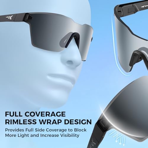 KastKing Tarkio Polarized Fishing Sunglasses, One Piece PC Lens Rimless - Image 2