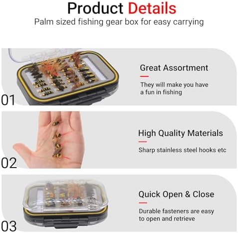Fly Fishing Kit, Handcrafted Dry Wet Flies with Realistic Lure Design Ready - Image 3