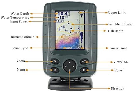 JOYWEE FF688C 3.5" Phiradar Color LCD Boat Fish Finder 200KHz/83KHz Dual Sonar Frequency 80M 240ft Detection Muti-language Auto zoom - Image 5
