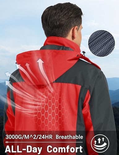MAGCOMSEN Men's Rain Jacket Lightweight Windbreaker Fishing Raincoat - Image 4