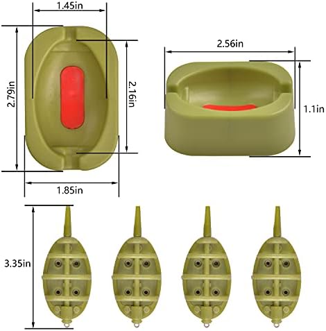 Carp Fishing Method Feeders Set,4pcs Inline Method Feeders with 1pc Quick Release Mould Bait Holder Tool Carp Fishing Tackle Accessories - Image 4