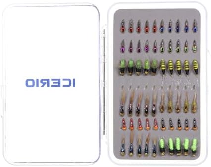 60pcs Nymph Assortment Fly Fishing Flies for Trout Steelhead Bass - Image 5