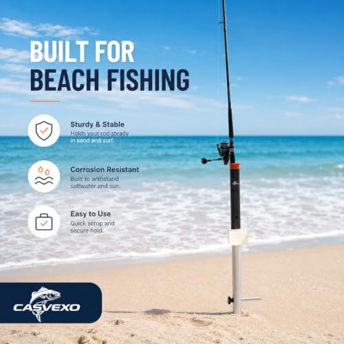 1/2 Pack Aluminum Surf Fishing Rod Holder, Heavy Duty Sand Spike with Bait Box, Telescopic 3-Section, Lightweight and Portable, with Storage Bag - Image 7