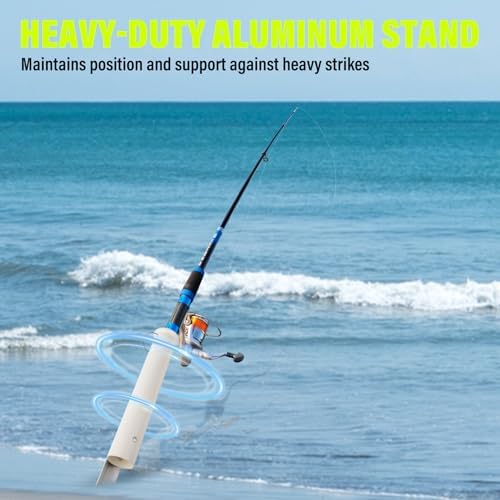 Dr.Fish Sand Spikes PVC Aluminum Surf Fishing Rod Holder, Beach Fishing Rod Holder, Portable Pole Holder Saltwater & Freshwater Shore Use River Bank - Image 5