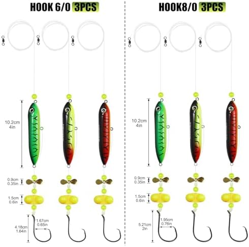 Catfish Float Rig Demon Dragon Style Rattling Line Float Propeller and Circle Hooks 6/0 8/0 for Santee Cooper Rig Catfishing Tackle - Image 4