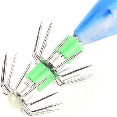 5Pcs Squid Jig, Hard Plastic Sinking Fishing Lure, Sinking Jig Hooks for Cuttlefish Octopus Night Saltwater Fishing - Image 6