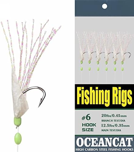 10/20/50/100 Packs Rainbow Fish Skin 6 Hooks Saltwater String Hook Fishing Lure Bait Rig Tackle - Image 3
